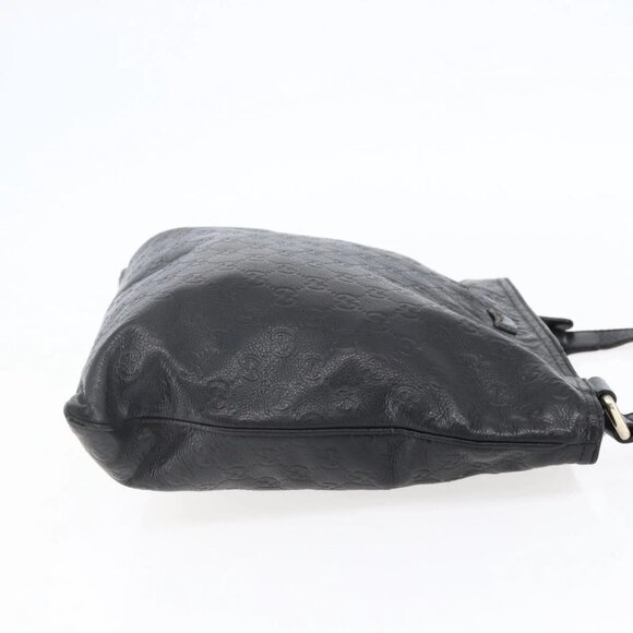 GUCCI GG Canvas Guccissima Shoulder Bag Leather Black Gold 201446 Auth ep11249 - Picture 7 of 16